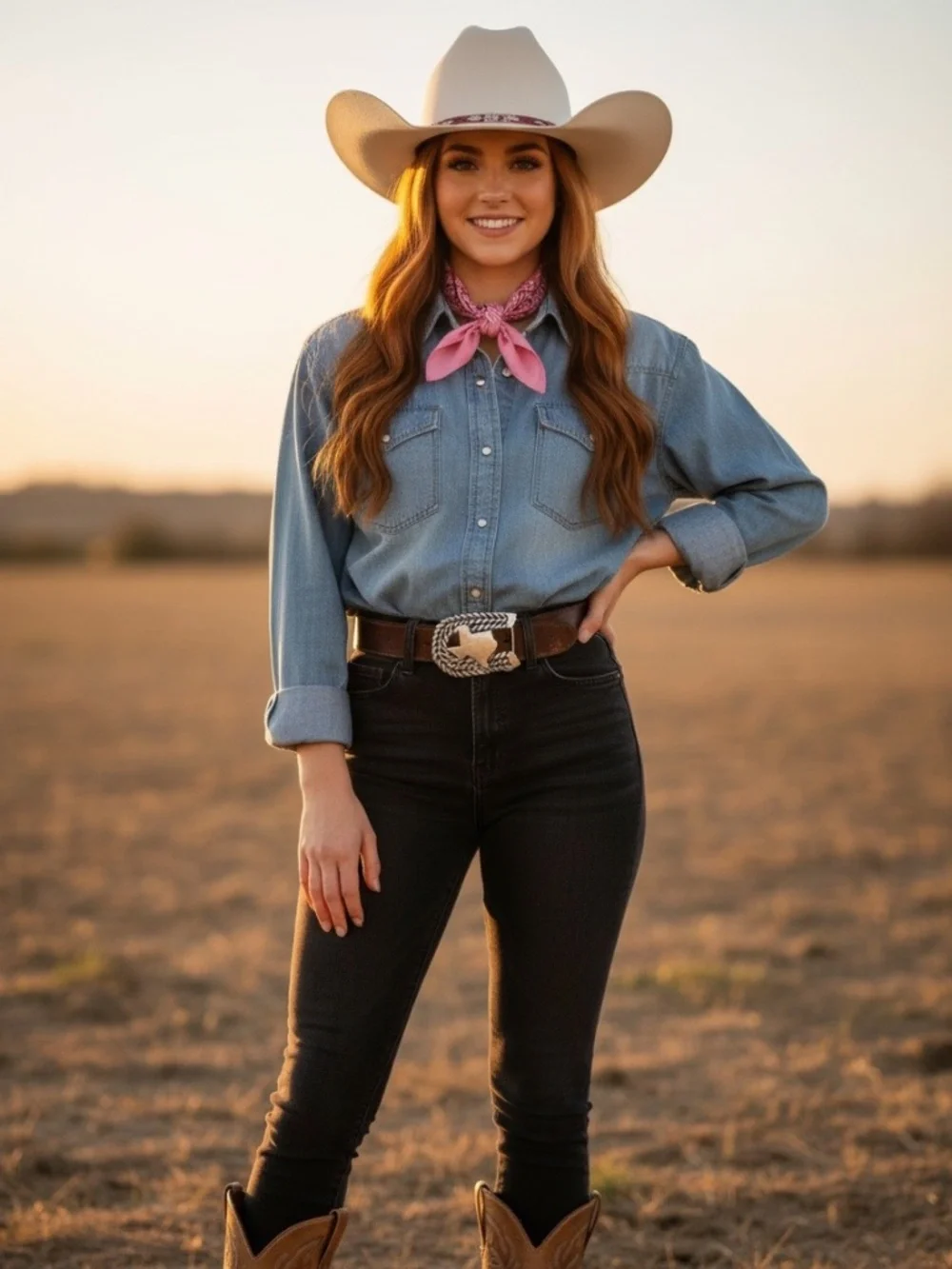 🤠 Handcrafted Artisan Texas State Chain Link Belt Buckle • Silver Tone